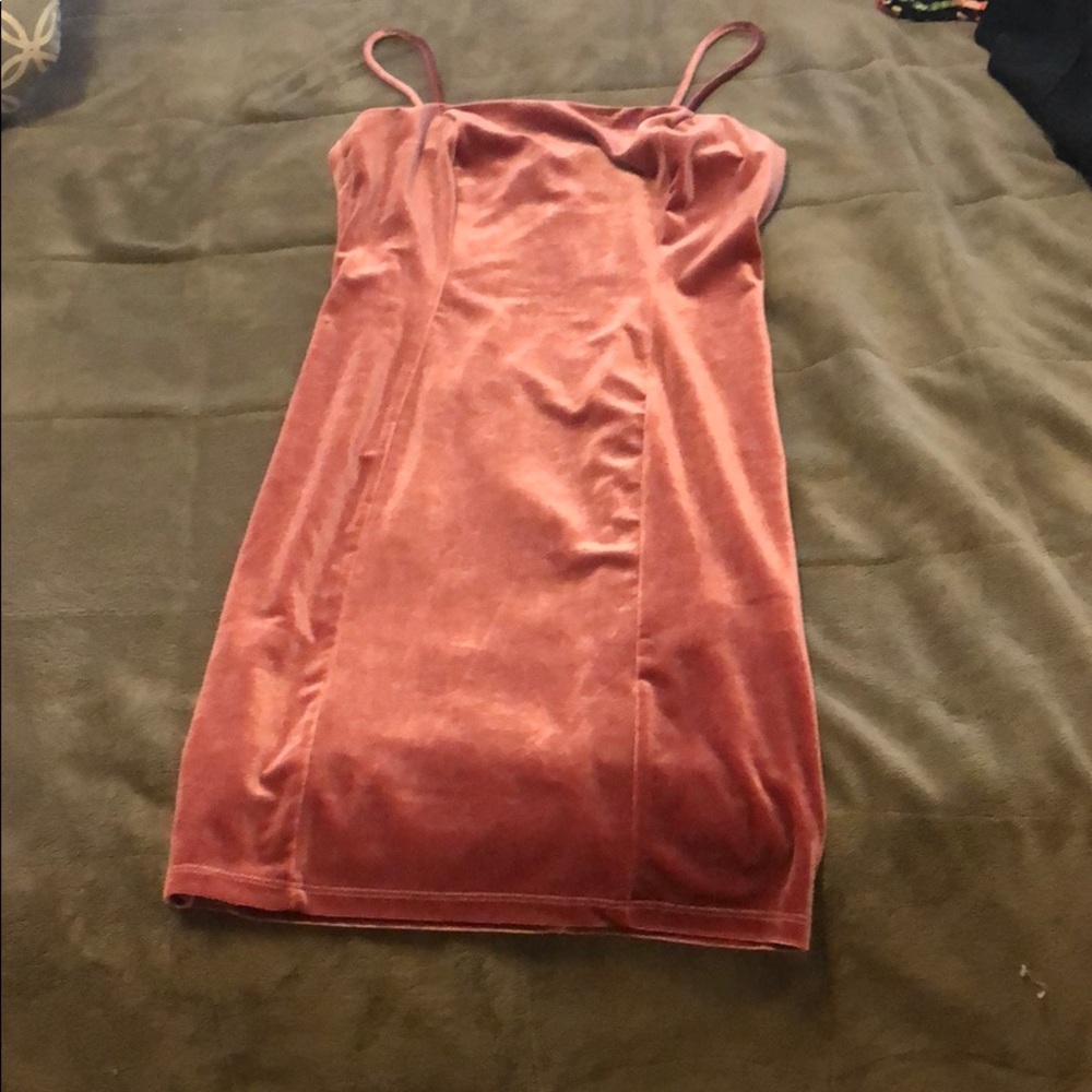 Pink velvet dress